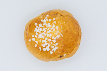 Sweet bread on white background 