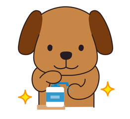 消毒液を使う犬 イラスト