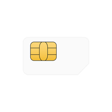 Sim card vector illustration isolated on white. Chip mobile symbol.