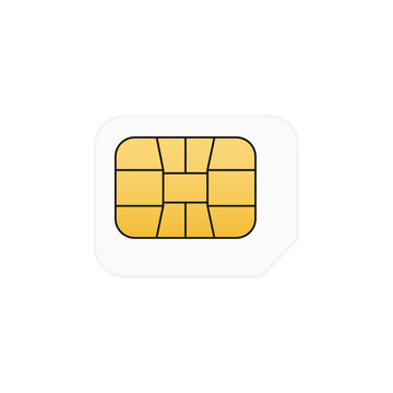 Micro SIM card vector illustration isolated on white. Chip mobile symbol.