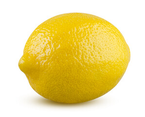 Lemon isolated. Lemon on white background. Whole lemon closeup. Fresh citron