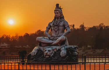 Shiva god statue in Rishikesh, India 