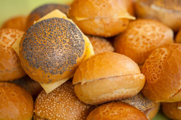 Bunch of tasty cheese breads. High quality photo