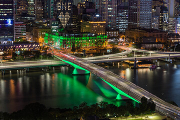 Fototapeta premium Brisbane City nocą, Queensland, Australia