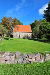Obraz premium Medieval chapel of Loevoey in Horten, Norway. 