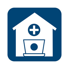 house with medical cross line style