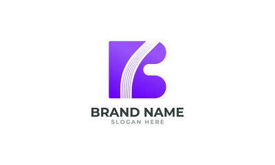 B modern industrial logo mark | B letter logo design template | B gradient logo design