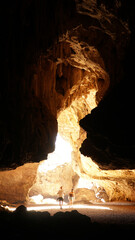 Dark Cave system with underground river in Tunnel Creek National Park in the Kimberley region of...
