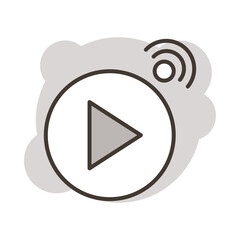 play button line style icon