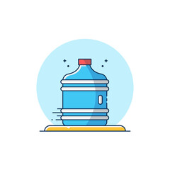 Flat Outline Illustration Vector Graphic of Water Delivery Icon. Perfect for Your Apps Icon, Menu, etc.