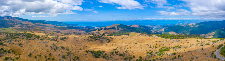 Landscape of New Zealand around Takaka hill