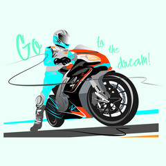 Graphic motobike design vector character illustration