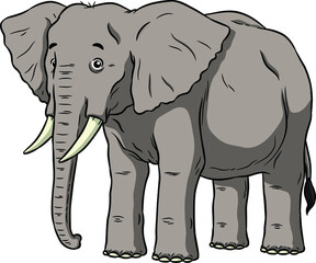 Fototapeta premium Vector Cartoon African Elephant
