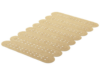 Handmade natural braided fiber beige jute rug. 3d render