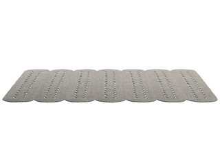 Handmade natural braided fiber gray jute rug. 3d render