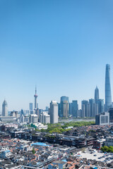 Fototapeta na wymiar aerial view of shanghai scenery