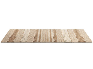 Scandinavian ivory wool dot rug. 3d render