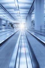 Fototapeta premium modern escalator motion blur