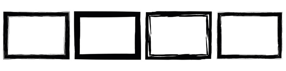 Obraz premium Set of grunge style frames black on white background