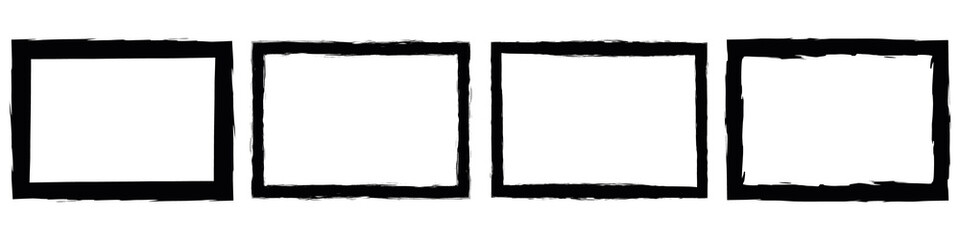 Obraz premium Set of grunge style frames black on white background