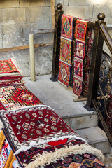 National carpets with Caucasian patterns are for sale in the old town