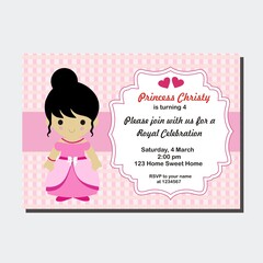 Princess pink birthday invitation