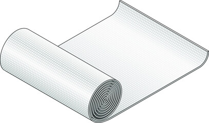 A roll of plastic bubble wrap / padding for mailing items.