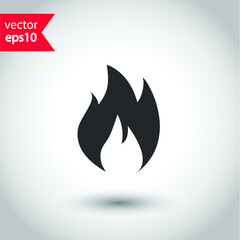 Fire icon. Flammable vector icon. Campfire sign. Studio background. EPS 10 flat sign design. Flame symbol pictogram