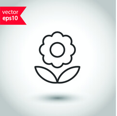 Flower vector icon. Floral icon. EPS 10 flat sign design. Flower symbol pictogram 