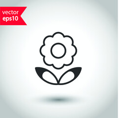 Flower vector icon. Floral icon. EPS 10 flat sign design. Flower symbol pictogram 