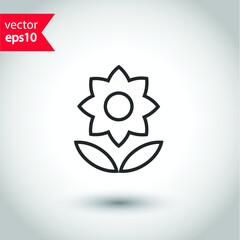 Flower vector icon. Floral icon. EPS 10 flat sign design. Flower symbol pictogram 