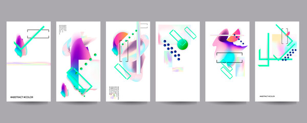 Fototapeta premium Music fest set. Electronic sound. Night dance lifestyle holiday. Fluid holographic summer poster and music fest flyer techno show brochure layout