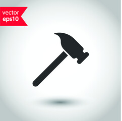 Hammer vector icon. Hammer instrument flat sign design. EPS 10 flat symbol pictogram