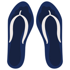 Men's flip-flops isolated on white background. Summer footwear in cartoon style.