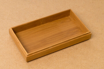 open wooden box top view on wooden background