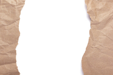 wrinkled or crumpled paper  on white background