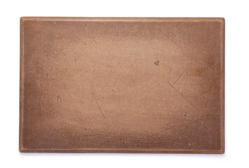 wooden nameplate or sign board on white background