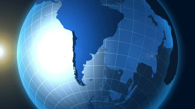Chile. Zooming into Chile on the globe.