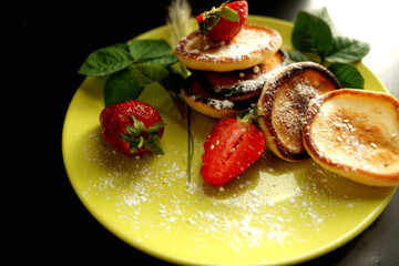 fruit cake with strawberries