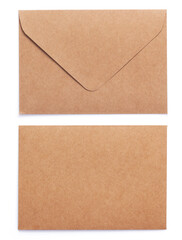 cardboard postal envelope  on white background