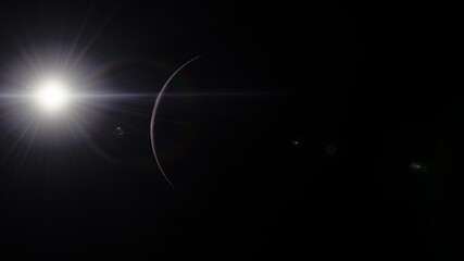 Cosmic landscape, beautiful science fiction wallpaper with endless deep space. 3D render