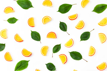 Zucker-Zitrusfrüchte isoliert als Legebild