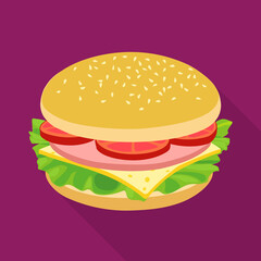 Isolated object of bun and cheese icon. Web element of bun and bacon stock vector illustration.