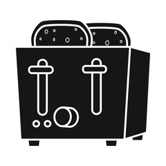 Vector design of toaster and toast sign. Graphic of toaster and oven stock vector illustration.