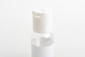 Top White Cap Of Transparent Hand Sanitizer Dispenser Plastic Bottle