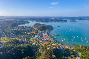 Aerial view of Russell in New Zealand