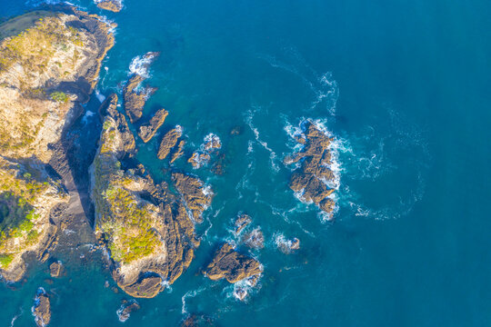 Aerial view of Tapeka point near Russell, New Zealand