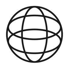 global sphere icon image, line style