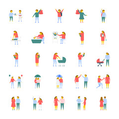 
A Pack Of People Flat Vector Icons 
