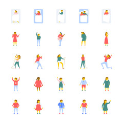 
People Vector Icons Set In Flat Design 
